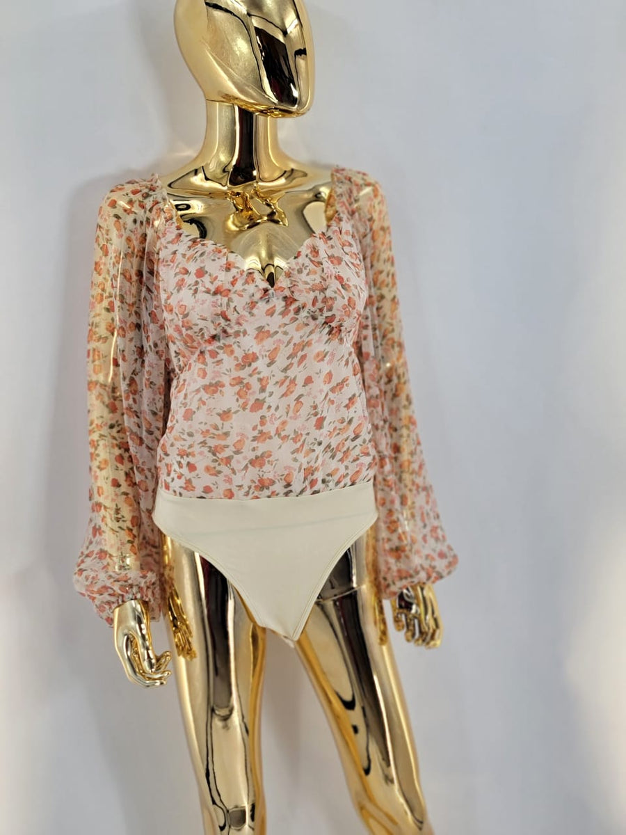 Body Rosa com Flores