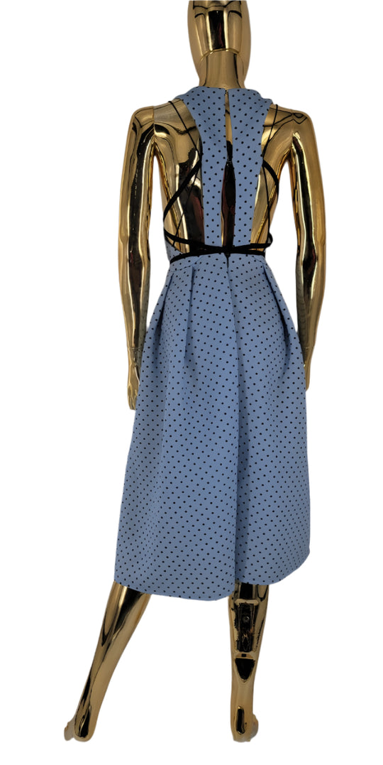 Vestido Asos - Azul com Bolinhas Pretas